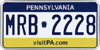 PA license plate MRB2228