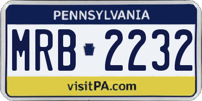 PA license plate MRB2232