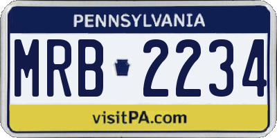 PA license plate MRB2234