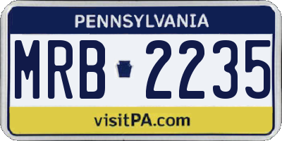 PA license plate MRB2235