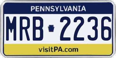 PA license plate MRB2236