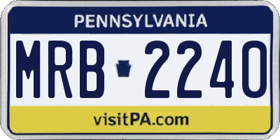 PA license plate MRB2240
