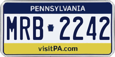 PA license plate MRB2242