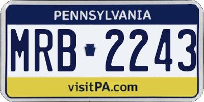 PA license plate MRB2243