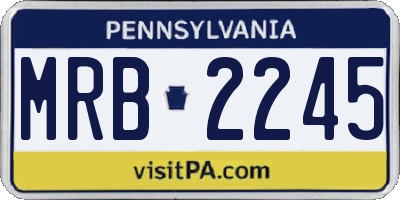 PA license plate MRB2245