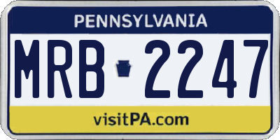 PA license plate MRB2247