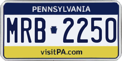 PA license plate MRB2250