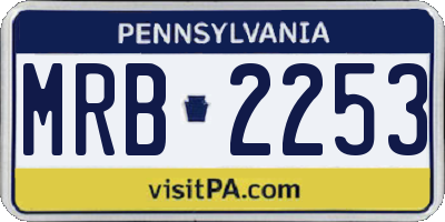 PA license plate MRB2253