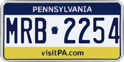 PA license plate MRB2254