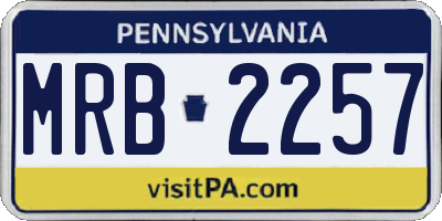 PA license plate MRB2257