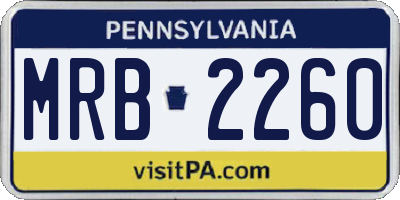 PA license plate MRB2260
