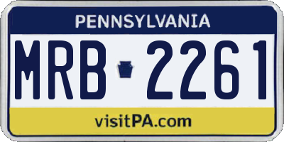 PA license plate MRB2261
