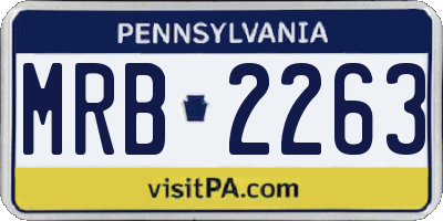 PA license plate MRB2263