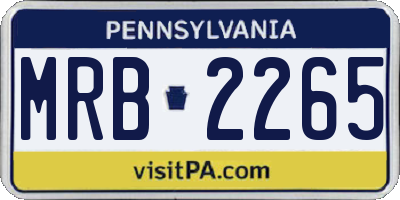 PA license plate MRB2265