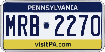 PA license plate MRB2270