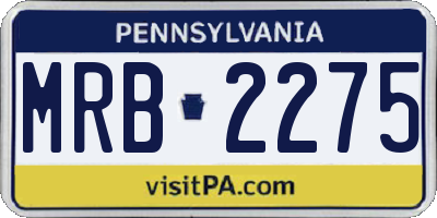 PA license plate MRB2275