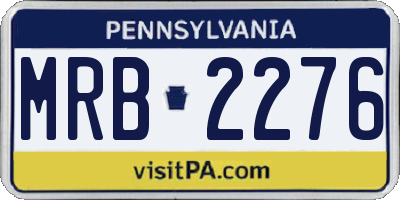 PA license plate MRB2276