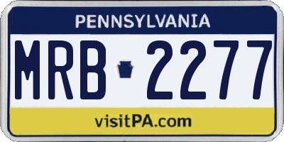 PA license plate MRB2277