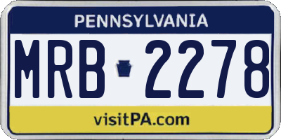 PA license plate MRB2278