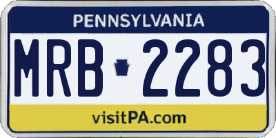 PA license plate MRB2283