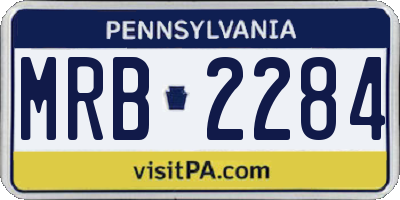 PA license plate MRB2284