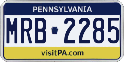 PA license plate MRB2285
