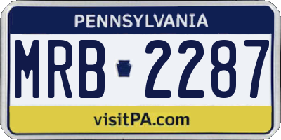 PA license plate MRB2287