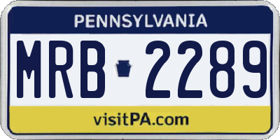 PA license plate MRB2289
