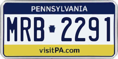 PA license plate MRB2291