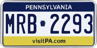 PA license plate MRB2293