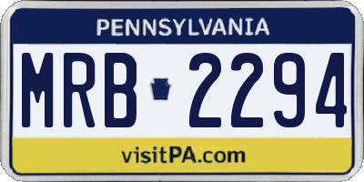 PA license plate MRB2294