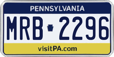 PA license plate MRB2296