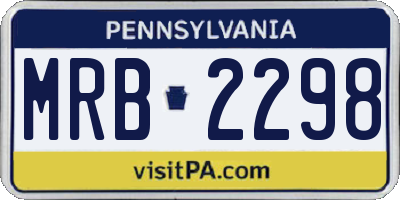 PA license plate MRB2298