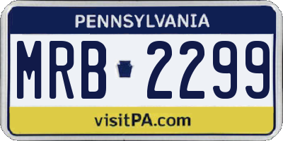 PA license plate MRB2299