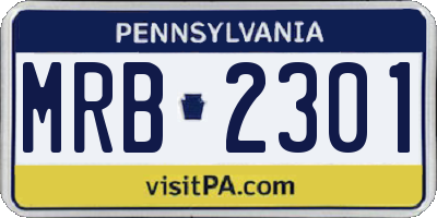 PA license plate MRB2301