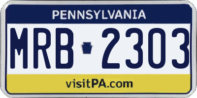 PA license plate MRB2303