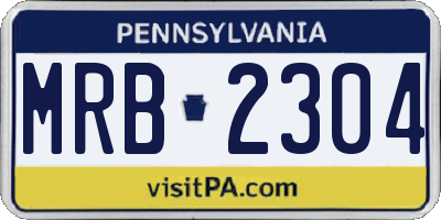 PA license plate MRB2304