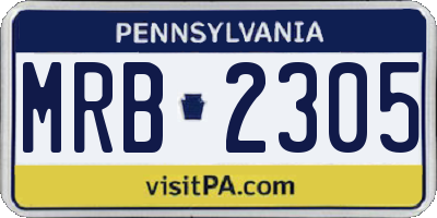 PA license plate MRB2305