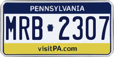 PA license plate MRB2307