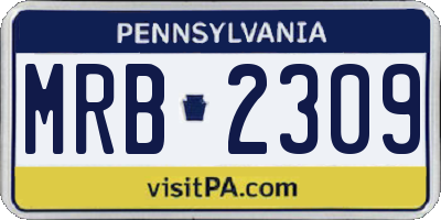 PA license plate MRB2309