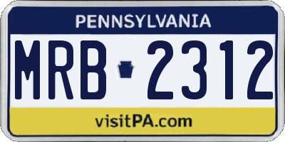 PA license plate MRB2312