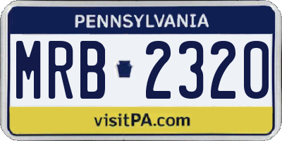 PA license plate MRB2320