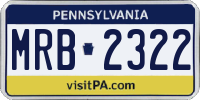 PA license plate MRB2322