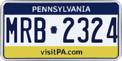 PA license plate MRB2324