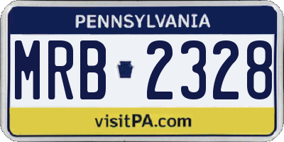 PA license plate MRB2328