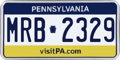 PA license plate MRB2329