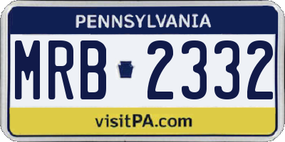 PA license plate MRB2332