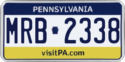PA license plate MRB2338
