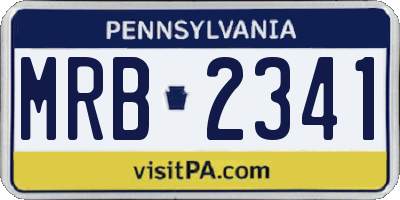 PA license plate MRB2341