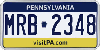 PA license plate MRB2348